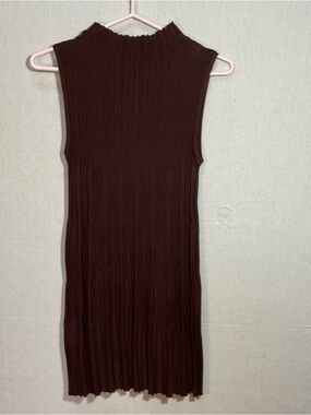 Pretty angel, chocolate, brown rribbed, knit,mock neck,  dress/tunic S/M A++